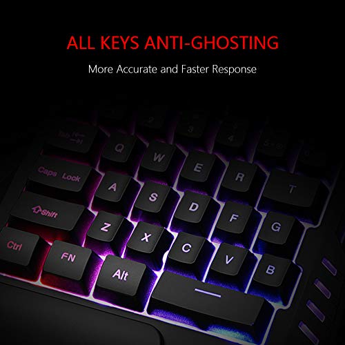 RedThunder Einhand-Gaming-Tastatur mit RGB-Hintergrundbeleuchtung und 35 Tasten Tragbare Mini Ergonomischer Gamecontroller für PC PS4 Xbox Gamer. Bild 5