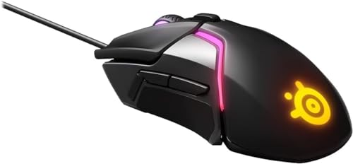 SteelSeries Rival 600 – Gaming-Maus – 12.000 CPI TrueMove3+ Dual Optical Sensor – 0,05 Lift-off-Distanz – Gewichtssystem & QcK - Gaming-Mauspad - 320mmx270mmx2mm - Stoff - Gummiunterseite - Schwarz Bild 2