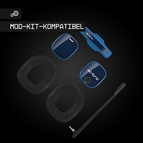 ASTRO Gaming A40 TR Gaming-Headset mit Kabel, ASTRO Audio V2, Dolby ATMOS, 3,5mm Anschluss, Austauschbares Mikrofon, für PS5, PS4, PC, Mac, Nintendo Switch - Schwarz/Blau Bild 4