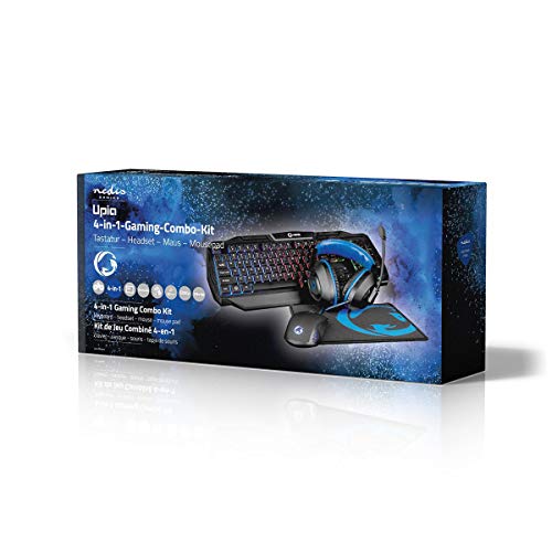 NEDIS - Gaming-Combo-Kit - 4-in-1 - Tastatur, Headset, Maus und Mousepad - 5 V 0.5 A - Rechtshändig - 6 Knöpfe - Operating System Windows - USB - 1200/1600 / 2000/3200 DPI- Deutsches Layout Bild 3
