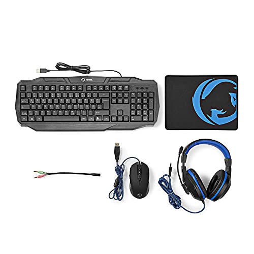 NEDIS - Gaming-Combo-Kit - 4-in-1 - Tastatur, Headset, Maus und Mousepad - 5 V 0.5 A - Rechtshändig - 6 Knöpfe - Operating System Windows - USB - 1200/1600 / 2000/3200 DPI- Deutsches Layout Bild 4
