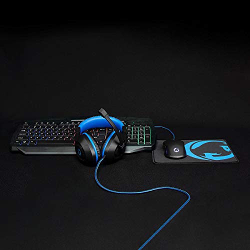 NEDIS Gaming Combo Kit - 4-in-1 - Tastatur, Headset, Maus und Mauspad - Blau/Schwarz - QWERTY - US-Layout Bild 1