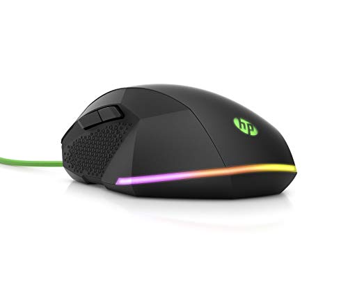 HP Pavilion USB Gaming Maus 200 (RGB-Beleuchtung, bis zu 3.200 dpi, 5 Funktionstasten) schwarz / Grün, 125 x 75 x 40.5 mm Bild 1