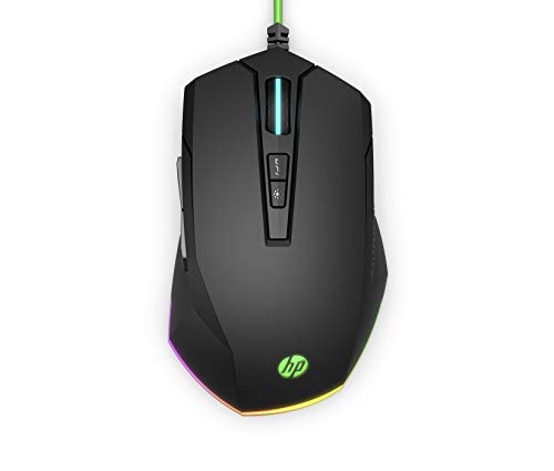HP Pavilion USB Gaming Maus 200 (RGB-Beleuchtung, bis zu 3.200 dpi, 5 Funktionstasten) schwarz / Grün, 125 x 75 x 40.5 mm Bild 4