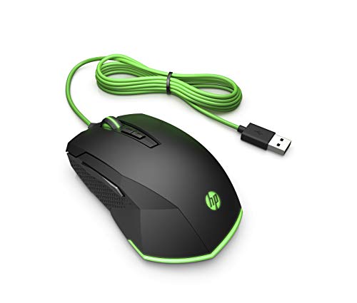 HP Pavilion USB Gaming Maus 200 (RGB-Beleuchtung, bis zu 3.200 dpi, 5 Funktionstasten) schwarz / Grün, 125 x 75 x 40.5 mm Bild 6