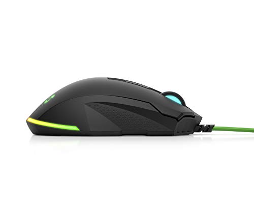 HP Pavilion USB Gaming Maus 200 (RGB-Beleuchtung, bis zu 3.200 dpi, 5 Funktionstasten) schwarz / Grün, 125 x 75 x 40.5 mm Bild 7