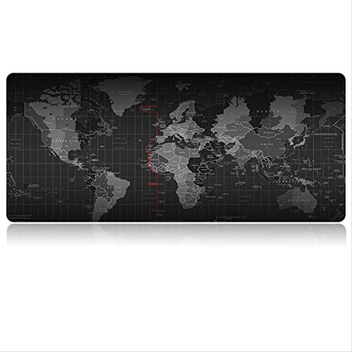 Dhsbd Gelkissen Gaming Mauspad - 60x30 / 70x30 / 80x30 / 80x40 / 90x40 cm Weltkarte Verriegelungsrand Mauspad Gamer - Große Computer-Tastaturmatte - Tisch Gaming Mousepad 60x30 cm Bild 1