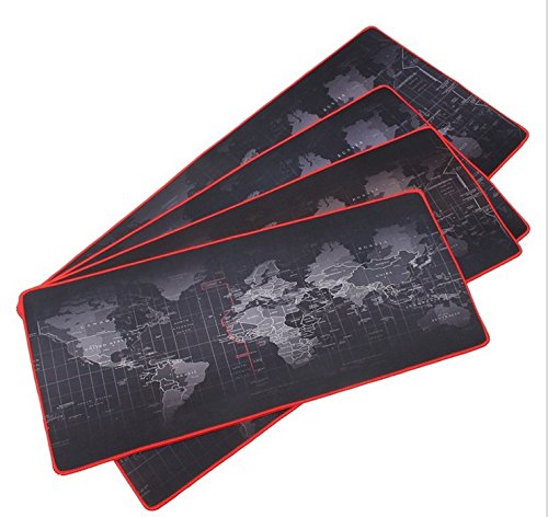 Dhsbd Gelkissen Gaming Mauspad - 60x30 / 70x30 / 80x30 / 80x40 / 90x40 cm Weltkarte Verriegelungsrand Mauspad Gamer - Große Computer-Tastaturmatte - Tisch Gaming Mousepad 60x30 cm Bild 2
