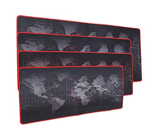 Dhsbd Gelkissen Gaming Mauspad - 60x30 / 70x30 / 80x30 / 80x40 / 90x40 cm Weltkarte Verriegelungsrand Mauspad Gamer - Große Computer-Tastaturmatte - Tisch Gaming Mousepad 60x30 cm Bild 3