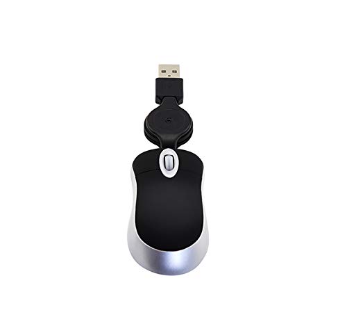 Star-LINK Mini USB Kabelgebunden Maus Kleines Einziehbare Maus Mouse Tragbares USB Kabel Verdrahtetes Optische Gaming Reisemaus Mäuse für Computer PC Laptop Notebook Kids Office Desktop Schwarz 1 Bild 5