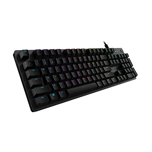 Logitech G512 mechanische Gaming-Tastatur, GX-Blue Clicky Switches, LIGHTSYNC RGB-Beleuchtung, USB-Durchschleife, Aluminium-Gehäuse, Programmierbare F-Tasten, US QWERTY-Layout - Schwarz Bild 1