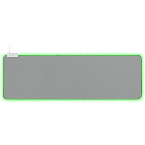 Razer Goliathus Extended Chroma Mercury - Extra große weiche XXL Gaming Maus-Matte mit RGB Beleuchtung (Kabelhalterung, Stoff-Oberfläche, Gesteppter Rand, Optimiert für alle Mäuse) Mercury Weiß Bild 1