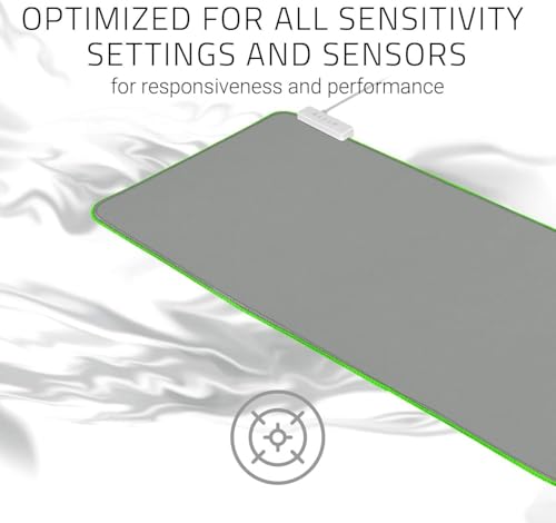 Razer Goliathus Extended Chroma Mercury - Extra große weiche XXL Gaming Maus-Matte mit RGB Beleuchtung (Kabelhalterung, Stoff-Oberfläche, Gesteppter Rand, Optimiert für alle Mäuse) Mercury Weiß Bild 5