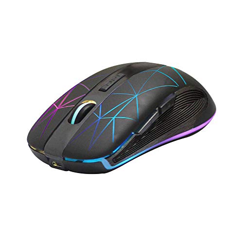 Rii Gaming RM200 Wireless - Drahtlose Gaming Maus, 1600 DPI, 5 Tasten, wiederaufladbar, mit bunten LED-Lichtern Bild 3