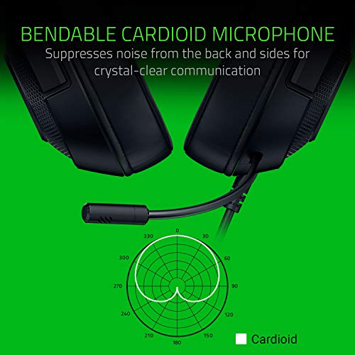 Razer Kraken X - Kabelgebundenes Multiplattform-Gaming-Headset (Biegbares Cardiod-Mikrofon, Individuell abgestimmte 40-mm-Treiber, 3,5-mm-Anschluss, Ovale Ohrpolster, Verstellbarer Kopfbügel) Schwarz Bild 4