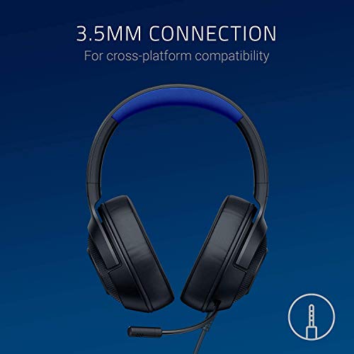 Razer Kraken X for Console Ultralight Gaming Headset (mit 7.1 Surround Sound, leichtem Rahmen, biegbarem Mikrophon - für PC, Xbox, PS4, Nintendo Switch) blau/schwarz Bild 7