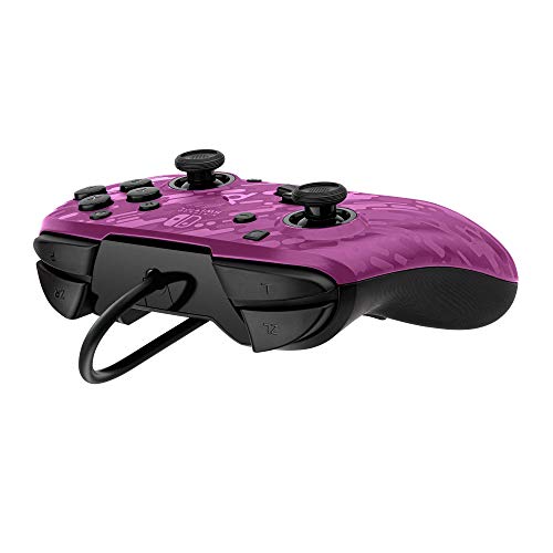 PDP Gaming Faceoff Deluxe+ verkabelt Switch Pro Controller - lila Camo - Offiziell Lizenziert durch Nintendo - Customizable buttons and paddles - Ergonomic Controllers Bild 6