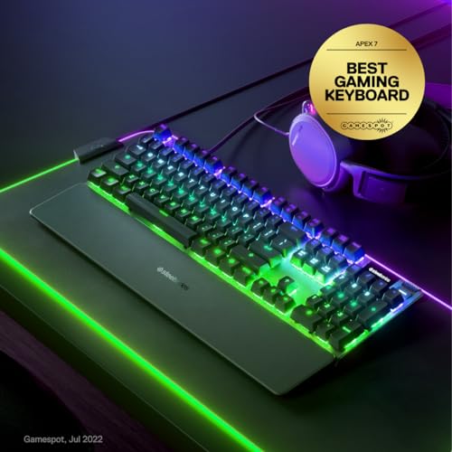 SteelSeries Apex 7 - Mechanische Gaming-Tastatur – OLED Smart Display – Rot Schalter – Deutsches (QWERTZ) Layout - Standard Bild 2