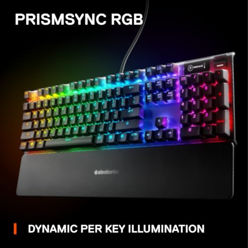 SteelSeries Apex 7 - Mechanische Gaming-Tastatur – OLED Smart Display – Rot Schalter – Deutsches (QWERTZ) Layout - Standard Bild 4