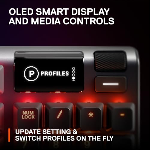 SteelSeries Apex 7 - Mechanische Gaming-Tastatur – OLED Smart Display – Rot Schalter – Deutsches (QWERTZ) Layout - Standard Bild 6
