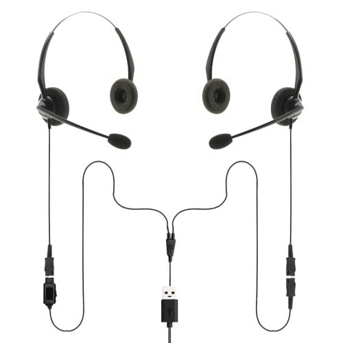 Project Telecom USB-A & USB-C, 2 Benutzer, binaurale Geräuschunterdrückung, Headset-Splitter, Trainingsüberwachung, Coaching-Bundle – kompatibel mit Microsoft Teams, Zoom, Cisco Webex, VoIP Softphone Bild 1