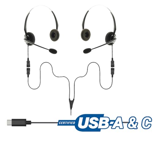 Project Telecom USB-A & USB-C, 2 Benutzer, binaurale Geräuschunterdrückung, Headset-Splitter, Trainingsüberwachung, Coaching-Bundle – kompatibel mit Microsoft Teams, Zoom, Cisco Webex, VoIP Softphone Bild 2