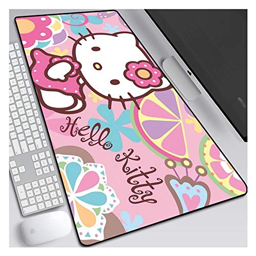 Mauspad Hallo Kitty 900X400mm Mauspad, Perfekte Präzision und Geschwindigkeit Gaming Mouse Mat mit 3 mm starker Unterlage, für Notebooks, PC, H Bild 1
