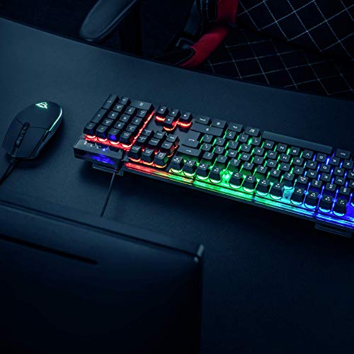 Trust Gaming GXT 838 Azor Gaming-Maus und Tastatur, italienisches Layout QWERTY, USB, Anti-Ghosting, Tastatur mit Hintergrundbeleuchtung LED RGB, Gaming-Maus 800-3000 DPI – Schwarz Bild 3