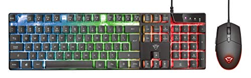 Trust Gaming GXT 838 Azor Gaming-Maus und Tastatur, italienisches Layout QWERTY, USB, Anti-Ghosting, Tastatur mit Hintergrundbeleuchtung LED RGB, Gaming-Maus 800-3000 DPI – Schwarz Bild 4