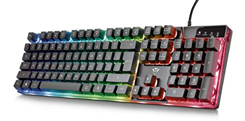 Trust Gaming GXT 838 Azor Gaming-Maus und Tastatur, italienisches Layout QWERTY, USB, Anti-Ghosting, Tastatur mit Hintergrundbeleuchtung LED RGB, Gaming-Maus 800-3000 DPI – Schwarz Bild 5