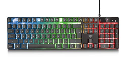 Trust Gaming GXT 838 Azor Gaming-Maus und Tastatur, italienisches Layout QWERTY, USB, Anti-Ghosting, Tastatur mit Hintergrundbeleuchtung LED RGB, Gaming-Maus 800-3000 DPI – Schwarz Bild 6
