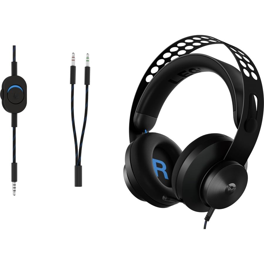 Lenovo Legion H300 Stereo Gaming Headset, Noise-Cancelling Mikrofon, Memory Foam & PU Leder Ohrmuscheln, Edelstahl Headband, PC, PS4, Xbox One, Nintendo Switch, Mac, GXD0T69863, Schwarz Bild 5