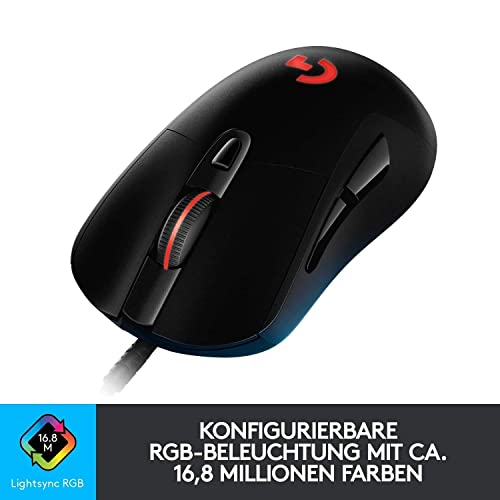 Logitech G403 HERO Gaming-Maus mit HERO 25K DPI Sensor, LIGHTSYNC RGB, geringes Gewicht von 87g und optionales 10g Gewicht, geflochtenes Kabel, PC/Mac - Schwarz Bild 3