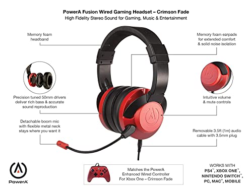 PowerA Fusion Kabel-Gaming-Headset - Crimson Fade Bild 3