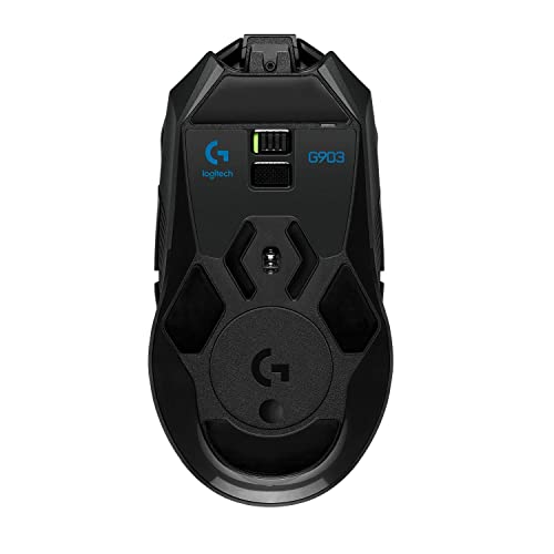 Logitech G903 LIGHTSPEED kabellose Gaming-Maus mit HERO 25K DPI Sensor, Wireless Verbindung, 140+ Stunden Akkulaufzeit, LIGHTSYNC RGB, POWERPLAY-kompatibel, PC/Mac - Schwarz Bild 4