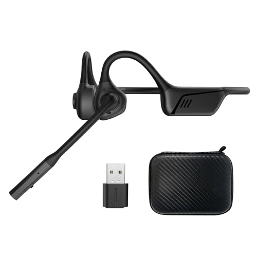 ZIOCOM Kopfhörer mit Luftleitung, Open-Ear-Kopfhörer mit Mikrofon und Geräuschunterdrückung, aptX-LL Bluetooth Wireless Headset mit USB-A-Dongle, kompatibel mit PS4 / PS5 / PC（Nicht für Teams） Bild 1