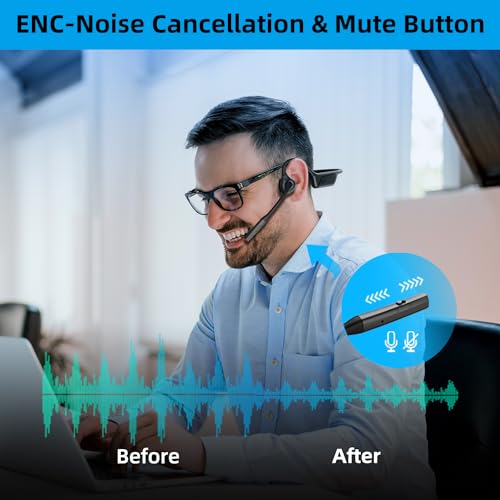 ZIOCOM Kopfhörer mit Luftleitung, Open-Ear-Kopfhörer mit Mikrofon und Geräuschunterdrückung, aptX-LL Bluetooth Wireless Headset mit USB-A-Dongle, kompatibel mit PS4 / PS5 / PC（Nicht für Teams） Bild 4