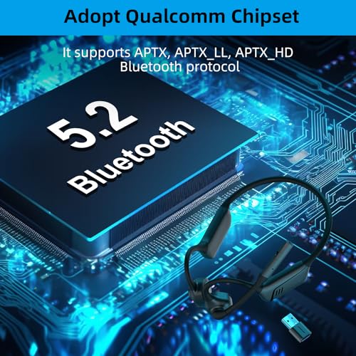 ZIOCOM Kopfhörer mit Luftleitung, Open-Ear-Kopfhörer mit Mikrofon und Geräuschunterdrückung, aptX-LL Bluetooth Wireless Headset mit USB-A-Dongle, kompatibel mit PS4 / PS5 / PC（Nicht für Teams） Bild 6