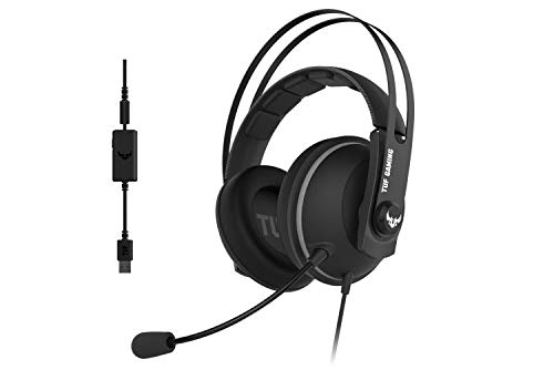 ASUS TUF Gaming H7 Headset (kabelgebunden, 7.1 Virtual-Surround-Sound, geeignet für PC, PS4, Xbox) schwarz / gun metal, 90YH022G-B8UA00, One Size Bild 1