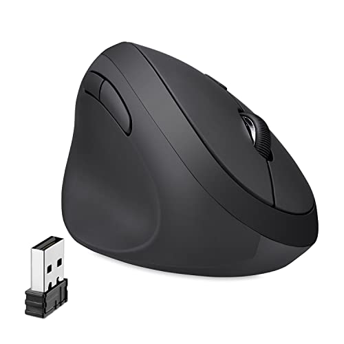 Perixx Perimice-719L Ergonomische Vertikale Funkmaus, Linkshänder, Tragbare Größe, 3 DPI-Stufen, Ideal für Laptop-Nutzer Bild 1