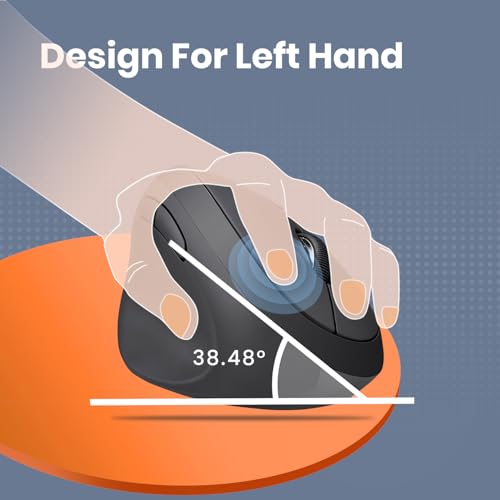 Perixx Perimice-719L Ergonomische Vertikale Funkmaus, Linkshänder, Tragbare Größe, 3 DPI-Stufen, Ideal für Laptop-Nutzer Bild 2