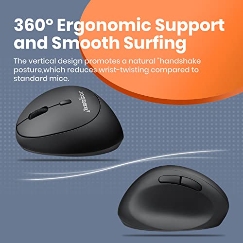 Perixx Perimice-719L Ergonomische Vertikale Funkmaus, Linkshänder, Tragbare Größe, 3 DPI-Stufen, Ideal für Laptop-Nutzer Bild 4