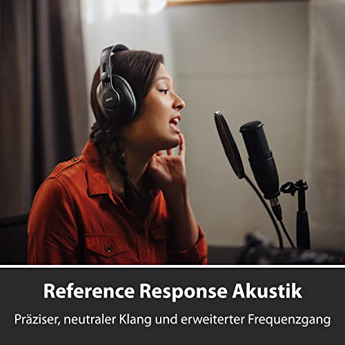 AKG K371 Studio-Kopfhörer, geschlossener Over-Ear-Kopfhörer für professionelle Anwendungen, leicht und faltbar mit 8-Positionen-Scharnieren, hochwertig isolierende Ohrpolster - Schwarz Bild 4