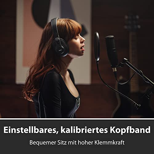AKG K371 Studio-Kopfhörer, geschlossener Over-Ear-Kopfhörer für professionelle Anwendungen, leicht und faltbar mit 8-Positionen-Scharnieren, hochwertig isolierende Ohrpolster - Schwarz Bild 5