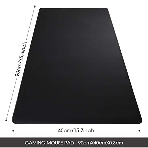 mauspad/Gaming Mauspad 900 x 400 x 3mm/ XXL Mousepad/Tischunterlage Large Size/Verbessert Präzision und Geschwindigkeit(90x40 Black) Bild 2