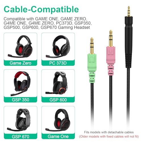 GSP600 UNP PC-Kabel, kompatibel mit Game Zero PC 373D GSP 350 GSP 500 GSP 600 Gaming Headset Bild 2