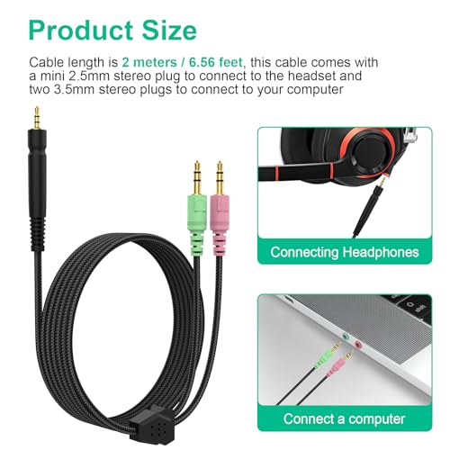 GSP600 UNP PC-Kabel, kompatibel mit Game Zero PC 373D GSP 350 GSP 500 GSP 600 Gaming Headset Bild 7