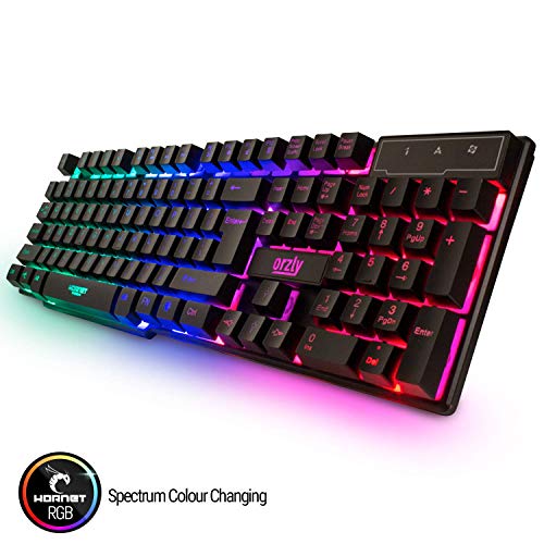 Orzly Tastatur Maus Set Gaming RX250 4 in 1 PC Pack Combo – RGB Hintergrundbeleuchtung Tastatur [QWERTY UK Layout] und Maus [bis zu 3200 DPI], Gaming Headset & Mauspad großen - für PC, Xbox, PS4 Bild 3