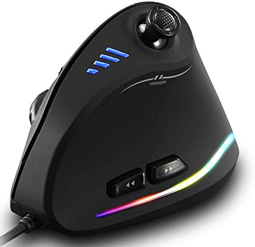 Zeerkeer Vertikale Gaming Maus RGB Kabelgebundene Ergonomische Maus mit Joystick, 11 programmierbare Tasten, 5 einstellbare DPI (1500-2500-4000-7000-10000) für Computerspieler Bild 1
