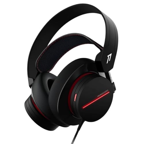 1More H1007 Spearhead Gaming Headset Over-Ear mit Kabel (7.1-Surround-Sound, 54 mm-Treiber, Dual Mikrofon) für PC, Xbox, PS4, Mobilgeräte Schwarz Bild 1